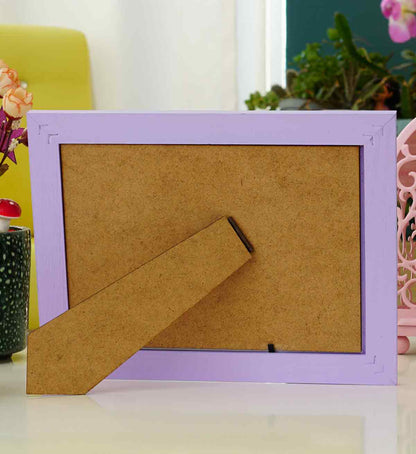 Fotoğraf Çerçevesi Açık Leylak El Yapımı Çizgili Ahşap 15x21 cm