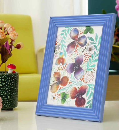 Fotoğraf Çerçevesi Açık Menekşe El Yapımı Çizgili Ahşap 15x21 cm