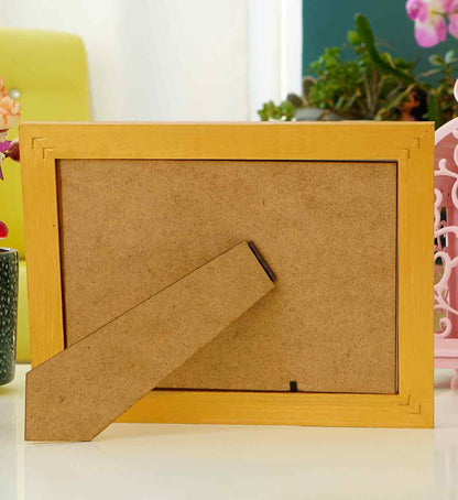 Fotoğraf Çerçevesi Altın Sarısı El Yapımı Çizgili Ahşap 15x21 cm