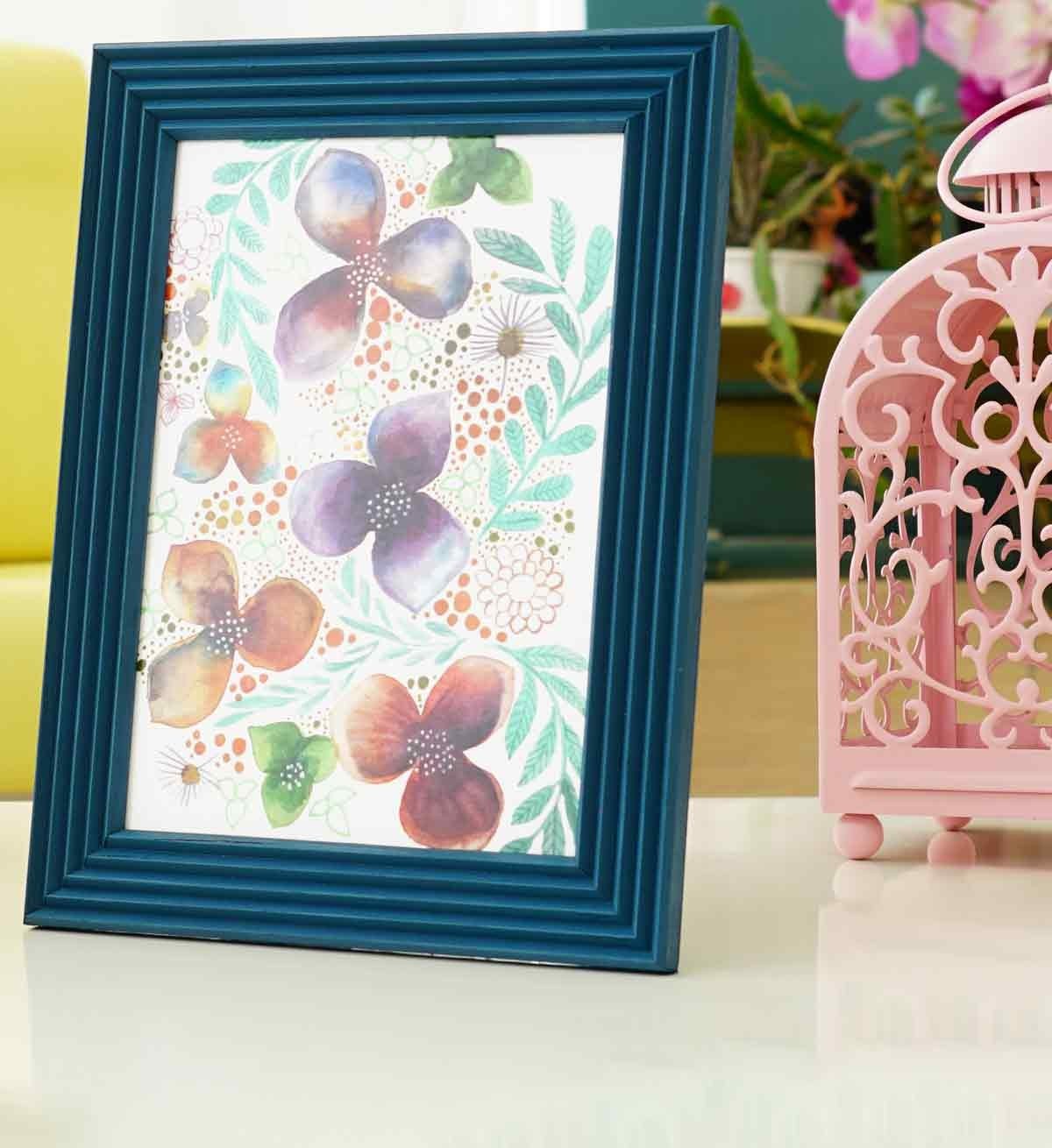 Fresco El Yapımı Çizgili Ahşap Fotoğraf Çerçevesi 15x21 cm