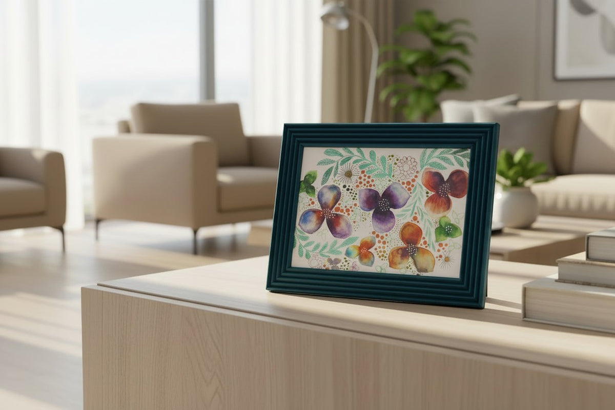 Fresco El Yapımı Çizgili Ahşap Fotoğraf Çerçevesi 15x21 cm