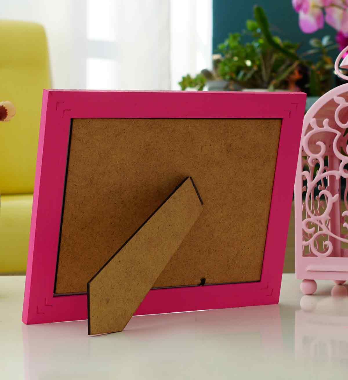 Fotoğraf Çerçevesi Fusya El Yapımı Çizgili Ahşap 15x21 cm