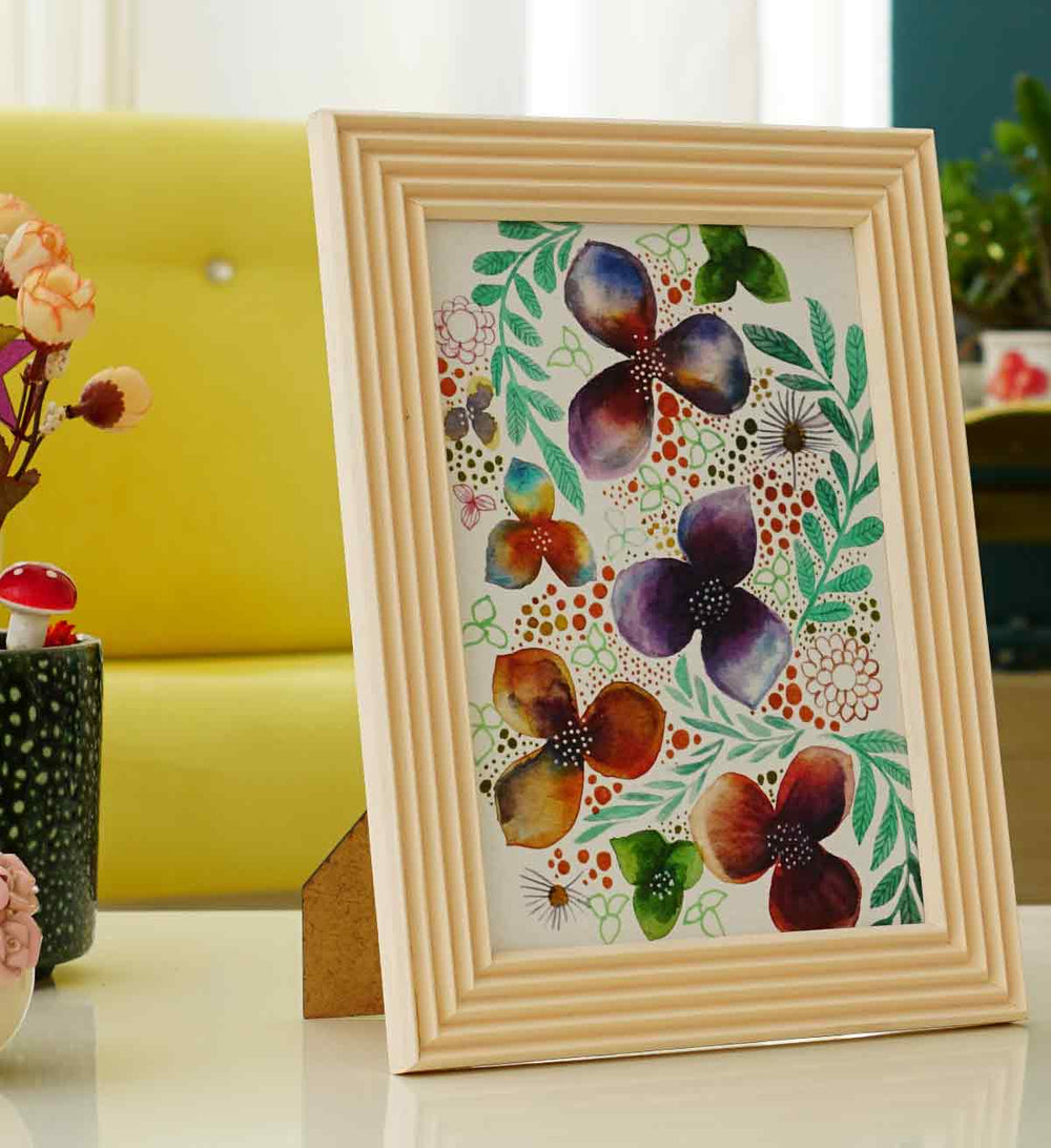 Pastel Pembe El Yapımı Çizgili Ahşap Fotoğraf Çerçevesi 15x21 detay görünümü 2