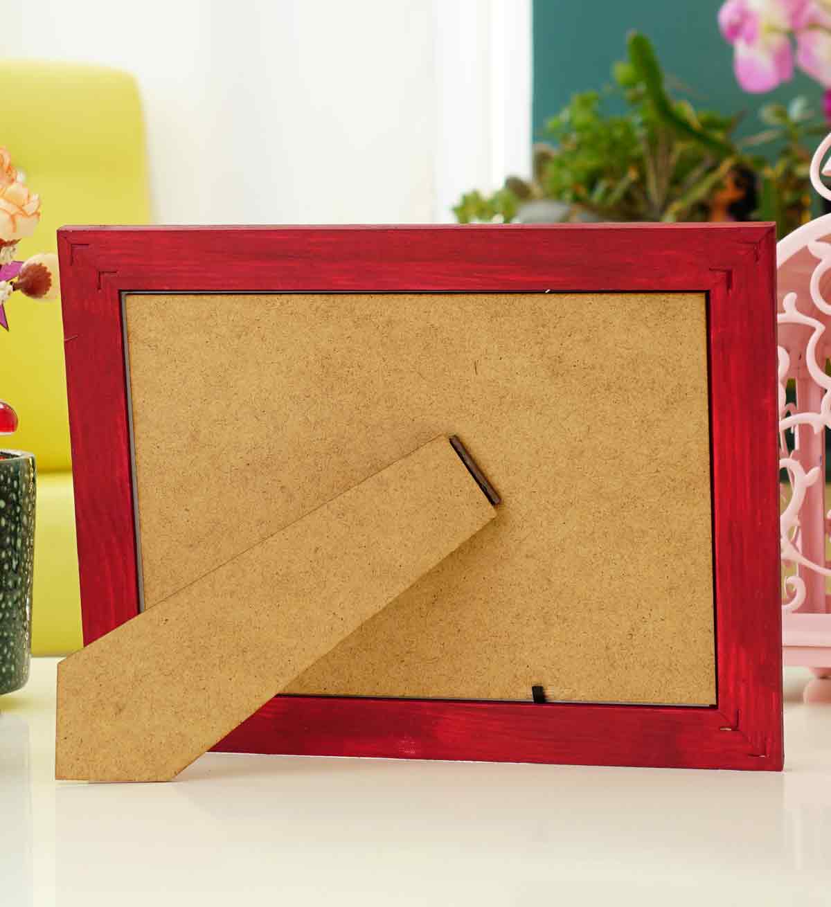 Fotoğraf Çerçevesi Vişne El Yapımı Çizgili Ahşap 15x21 cm