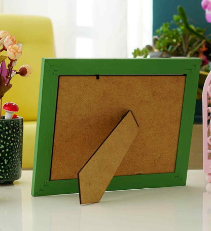 Fotoğraf Çerçevesi Yolca Yeşili El Yapımı Çizgili Ahşap 15x21 cm