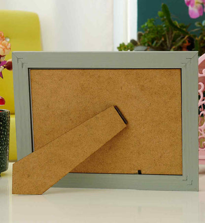 Fotoğraf Çerçevesi Yosun Yeşili El Yapımı Çizgili Ahşap 15x21 cm