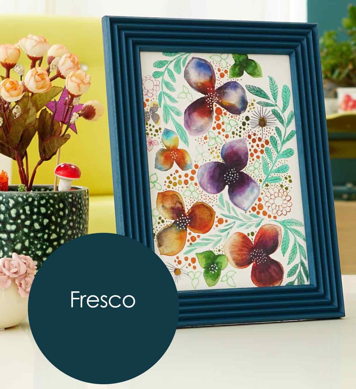 Fresco El Yapımı Çizgili Ahşap Fotoğraf Çerçevesi 15x21 cm