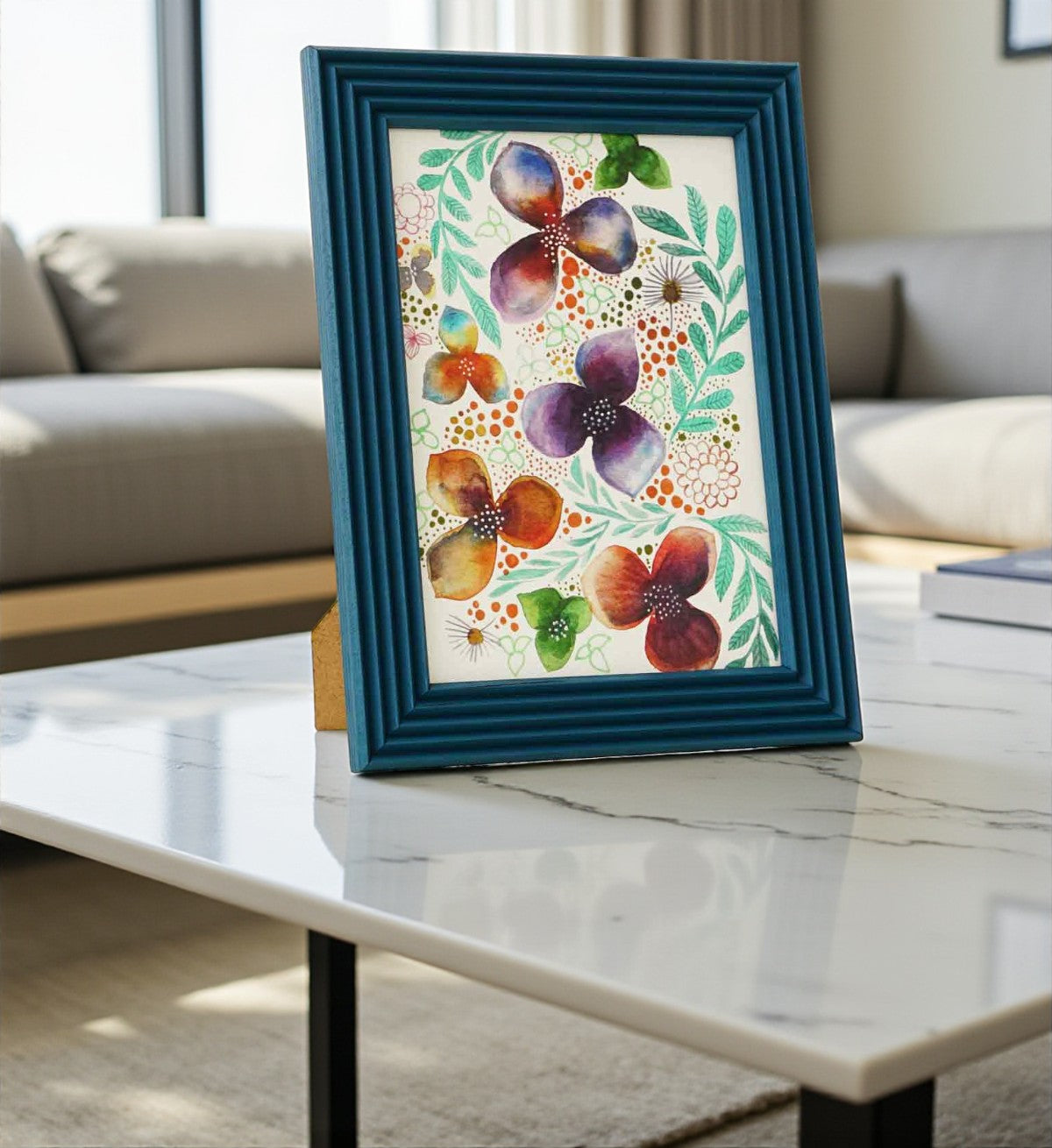 Fotoğraf Çerçevesi Fresco El Yapımı Çizgili Ahşap 15x21 cm