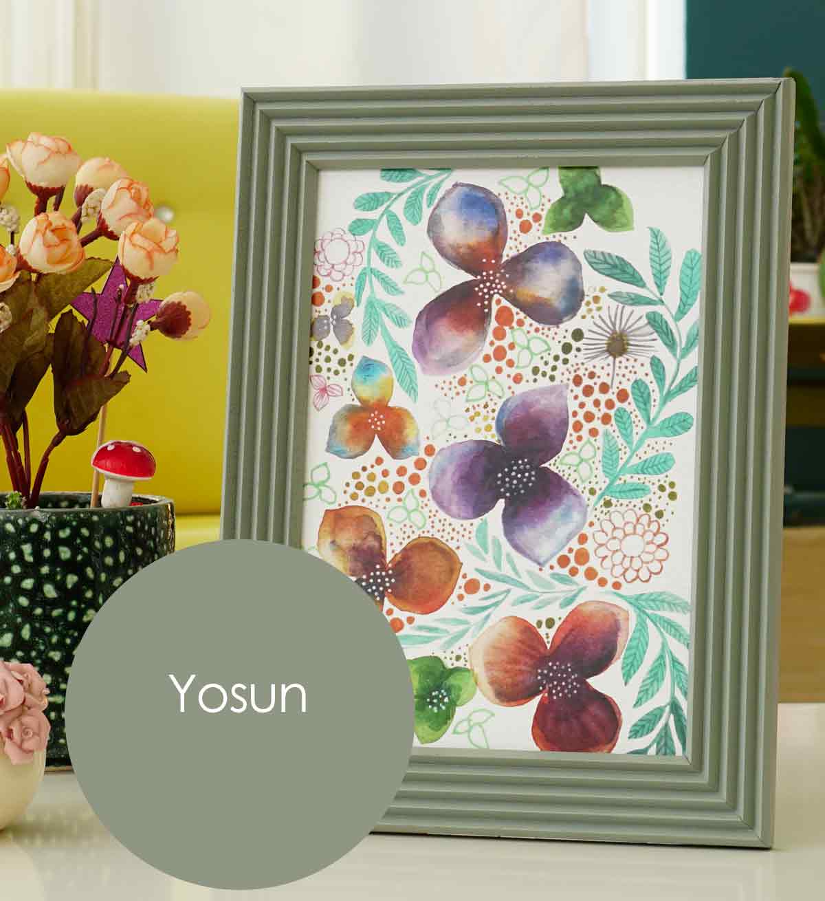 Fotoğraf Çerçevesi Yosun Yeşili El Yapımı Çizgili Ahşap 15x21 cm